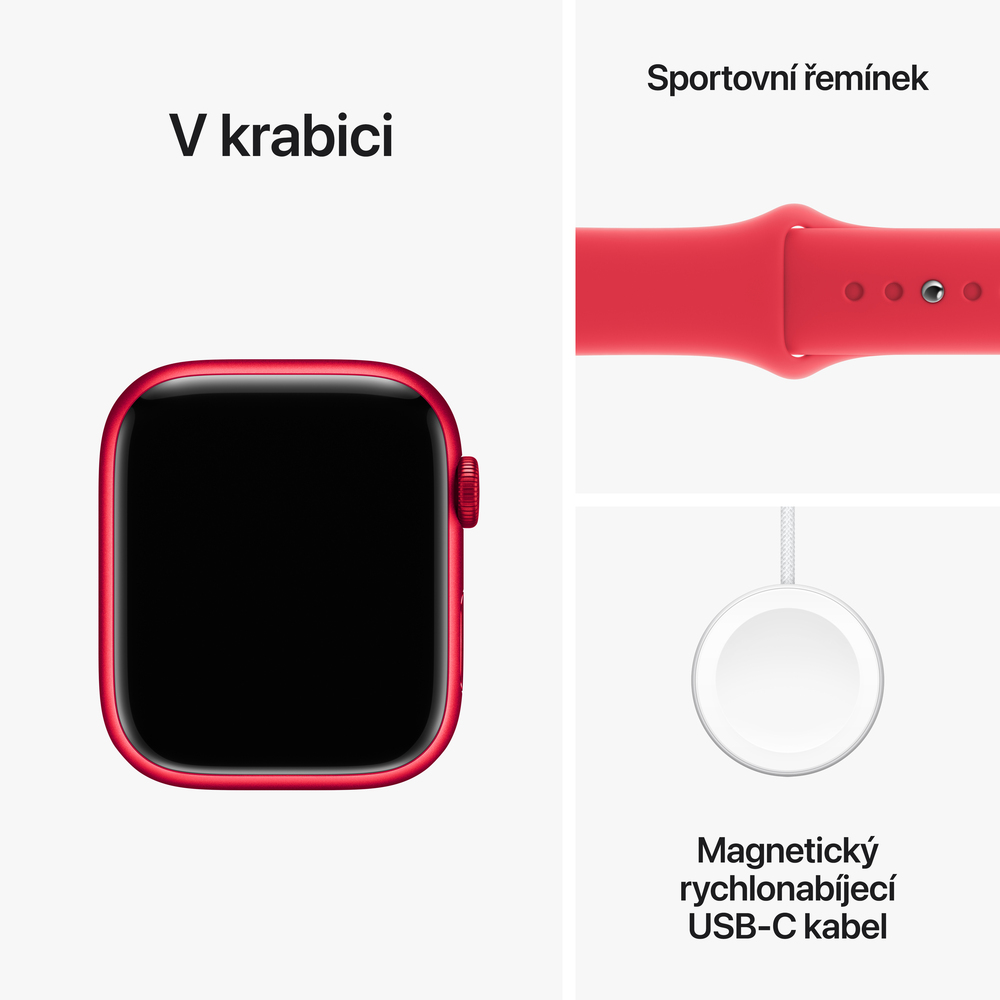 Apple Watch Series 9 GPS 45mm (PRODUCT) RED Aluminium Case with (PRODUCT) RED Sport Band - M/L
