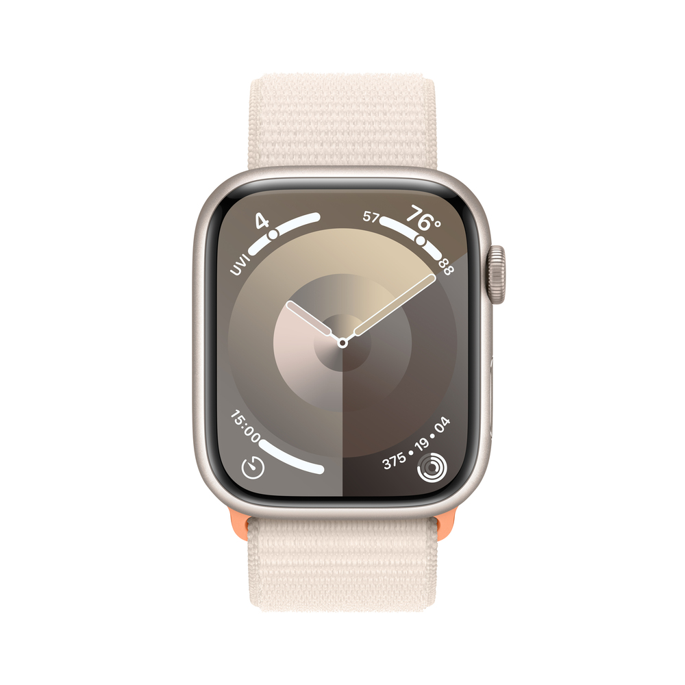 Apple Watch Series 9 GPS 45mm Starlight Aluminium Case with Starlight Sport Loop