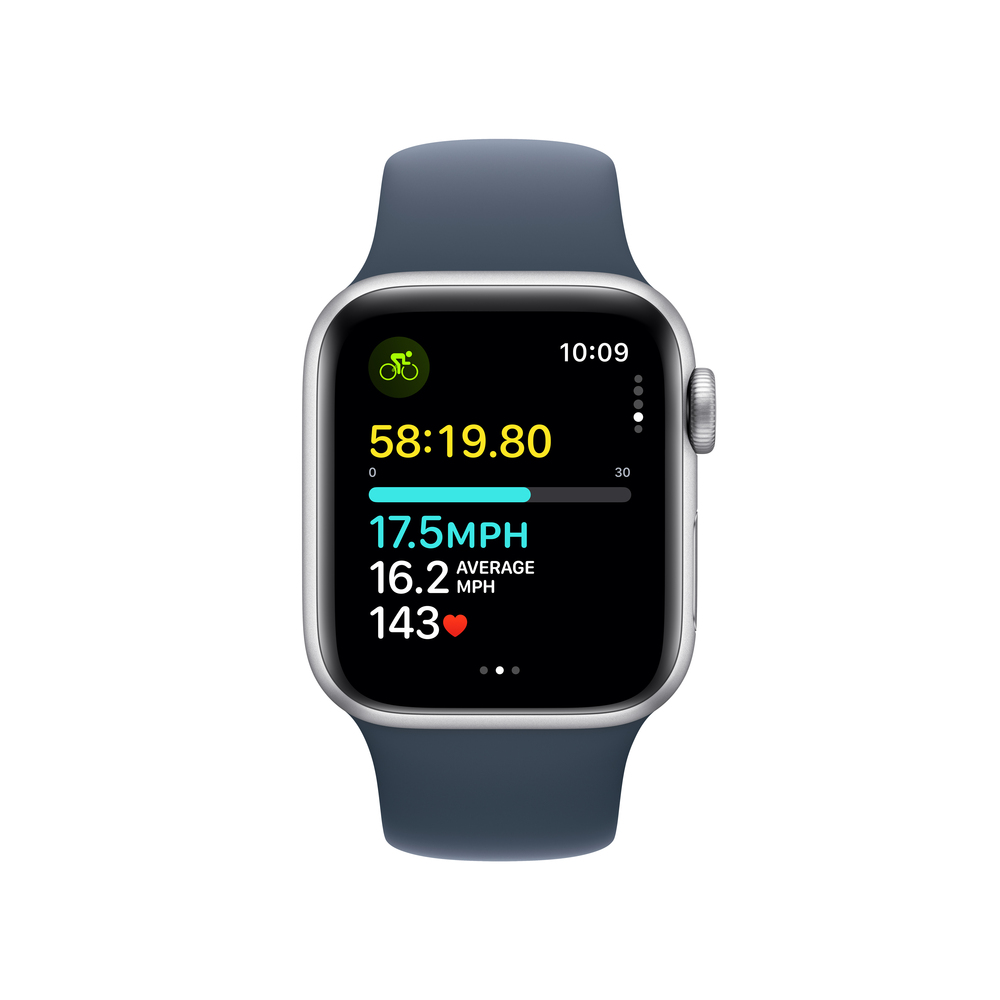 Apple Watch SE GPS 40mm Silver Aluminium Case se Storm Blue Sport Band - M/L