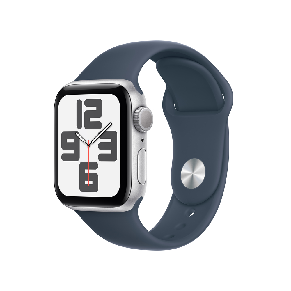 Apple Watch SE GPS 40mm Silver Aluminium Case se Storm Blue Sport Band - M/L