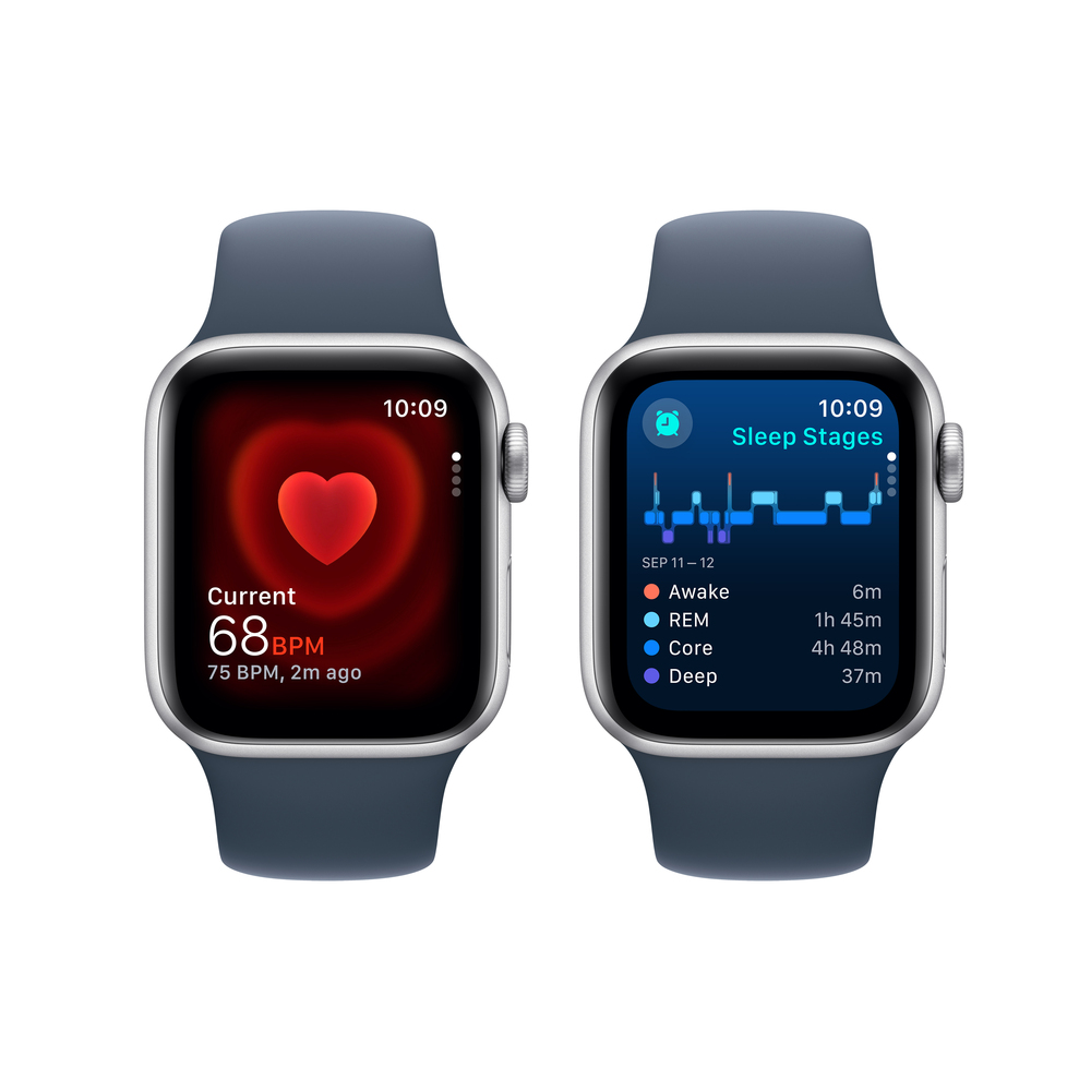 Apple Watch SE GPS 40mm Silver Aluminium Case se Storm Blue Sport Band - M/L