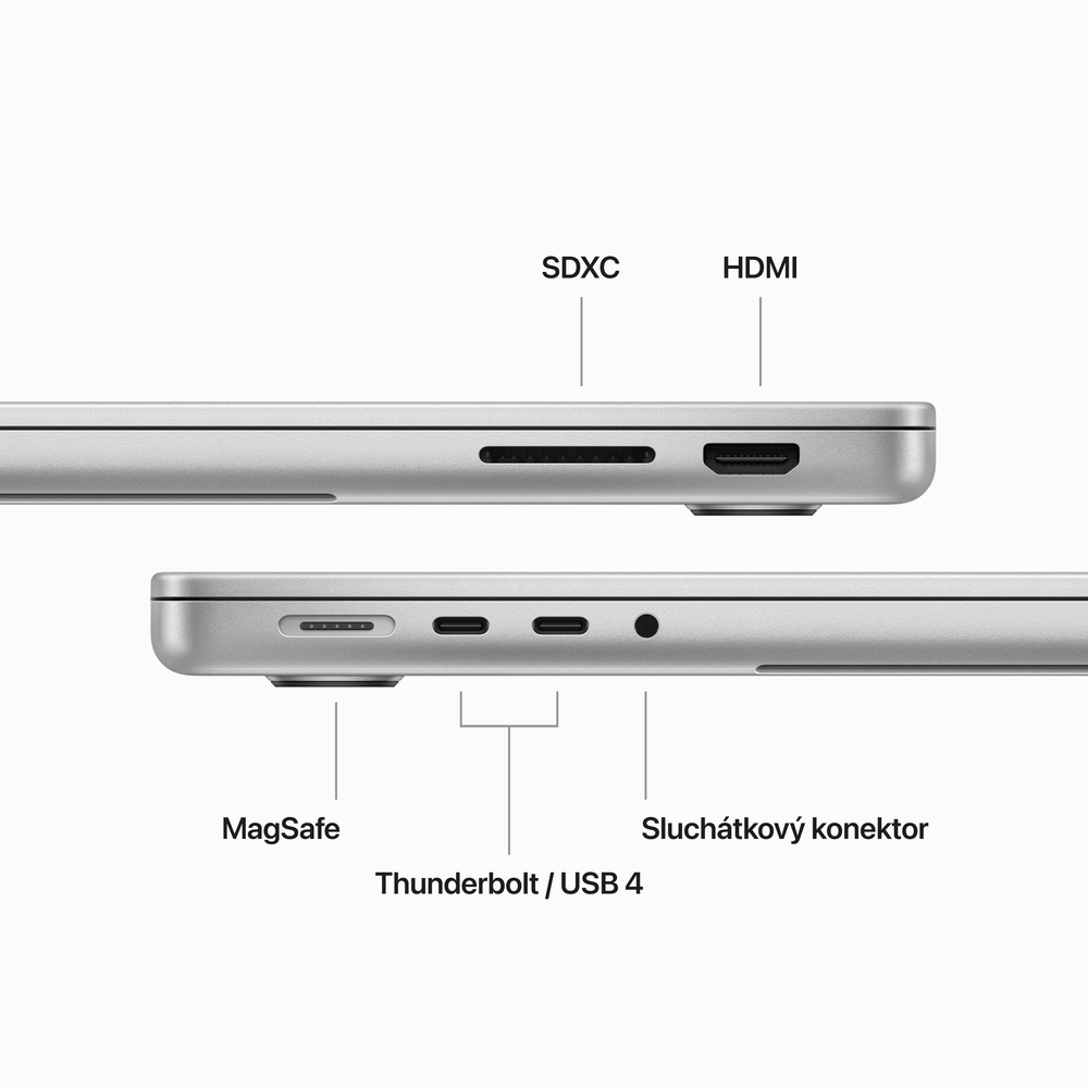 MacBook Pro 14" Apple M3 8core CPU 10core GPU 8GB 1TB Stříbrný CZ