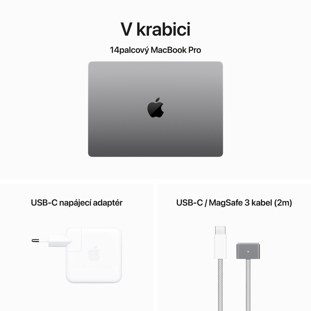 MacBook Pro 14" Apple M3 8core CPU 10core GPU 8GB 512GB Vesmírně šedý CZ