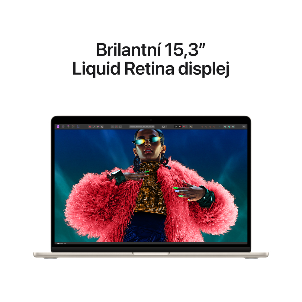 MacBook Air 15" Apple M3 8core CPU 10core GPU 8GB 256GB Hvězdně Bílý CZ