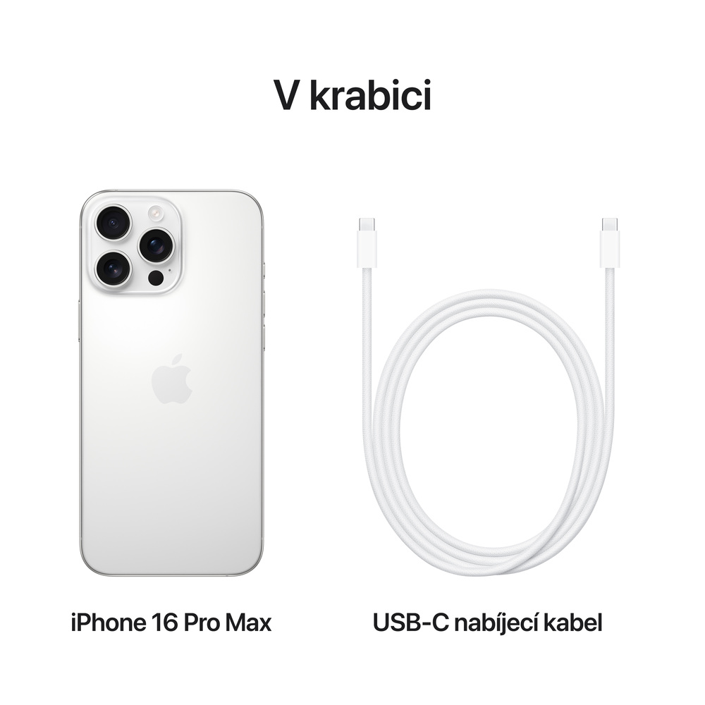iPhone 16 Pro Max 256 GB Bílý Titan