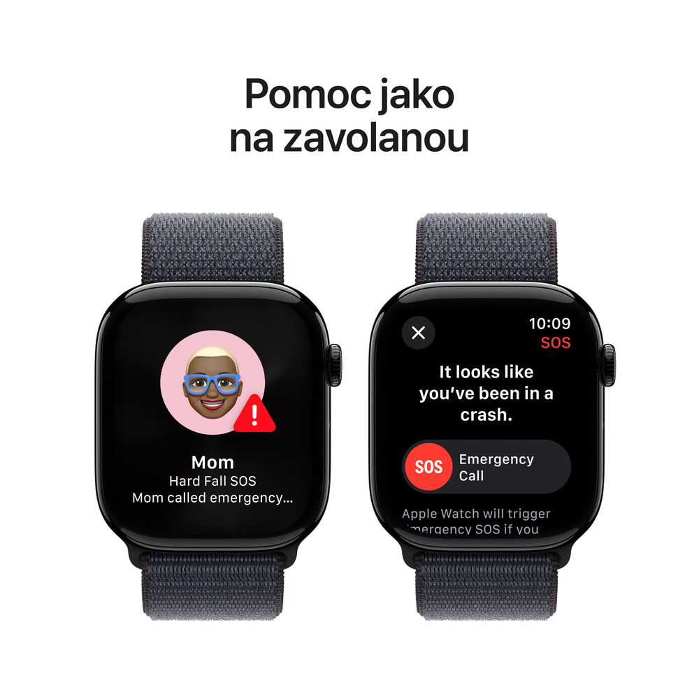 Apple Watch Series 10 GPS 42mm Klavírně černý hliník s inkoustovým sportovním řemínkem