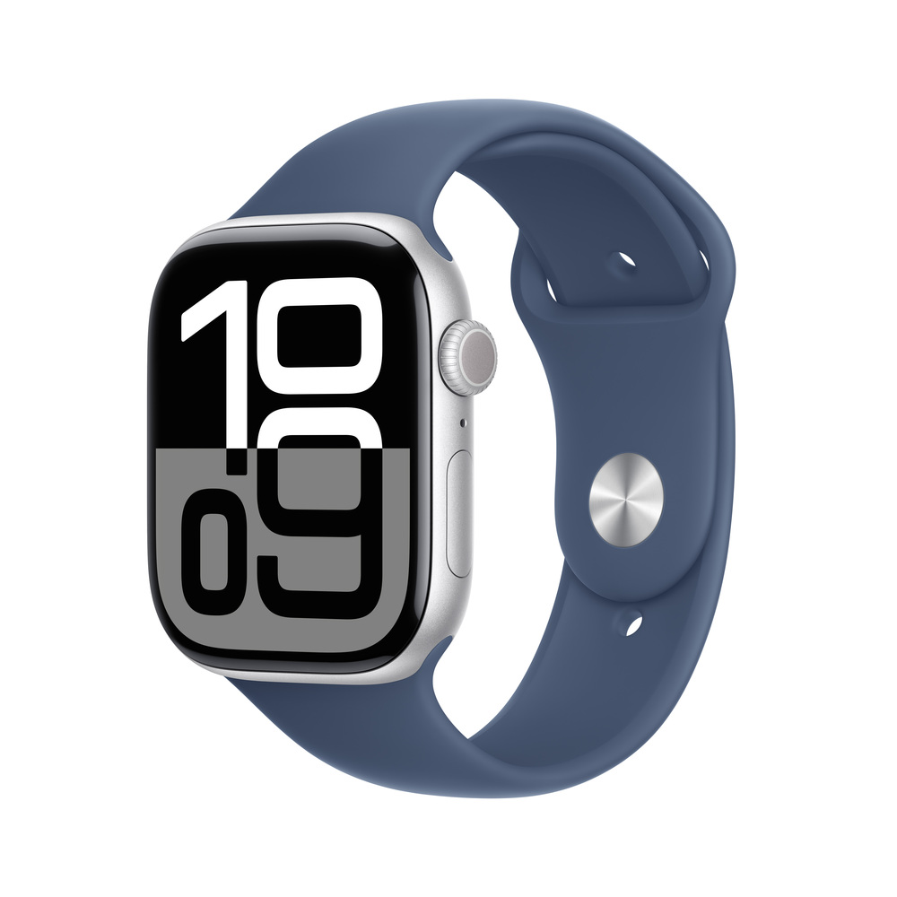 Apple Watch Series 10 GPS + Cellular 42mm Strieborný hliník s denimovým športovým remienkom - S/M