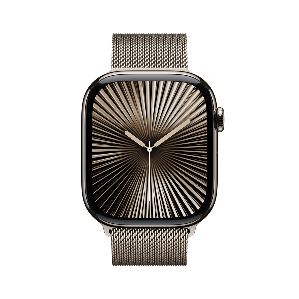 Apple Watch Series 10 GPS + Cellular 42mm Natural Titanium Case with Natural Milanese Loop