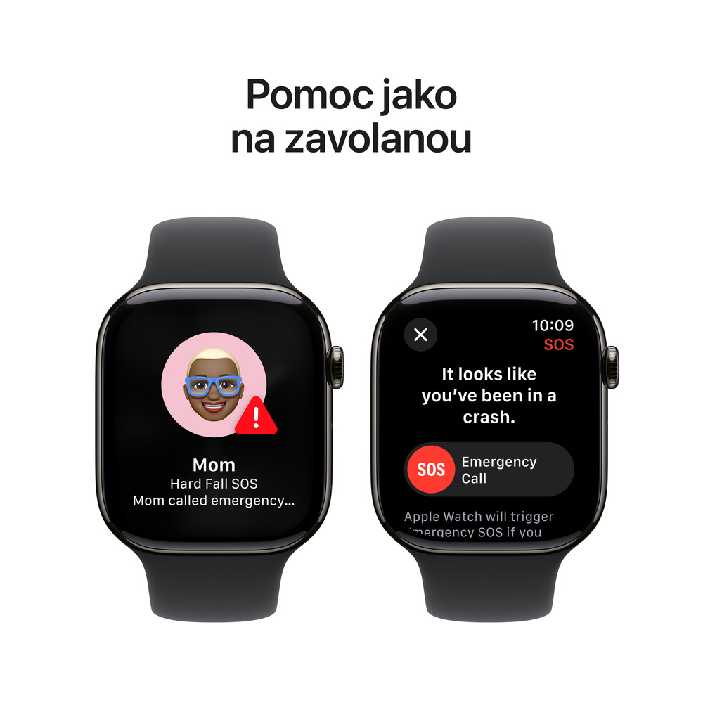 Apple Watch Series 10 GPS + Cellular 42mm Břidlicově šedý titan s černým sportovním řemínkem - M/L