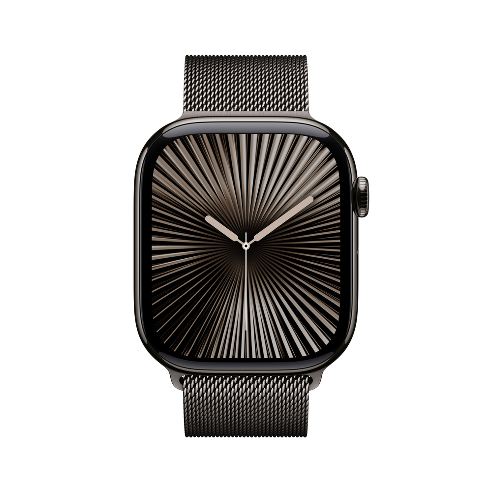 Apple Watch Series 10 GPS + Cellular 42mm Slate Titanium Case with Slate Milanese Loop