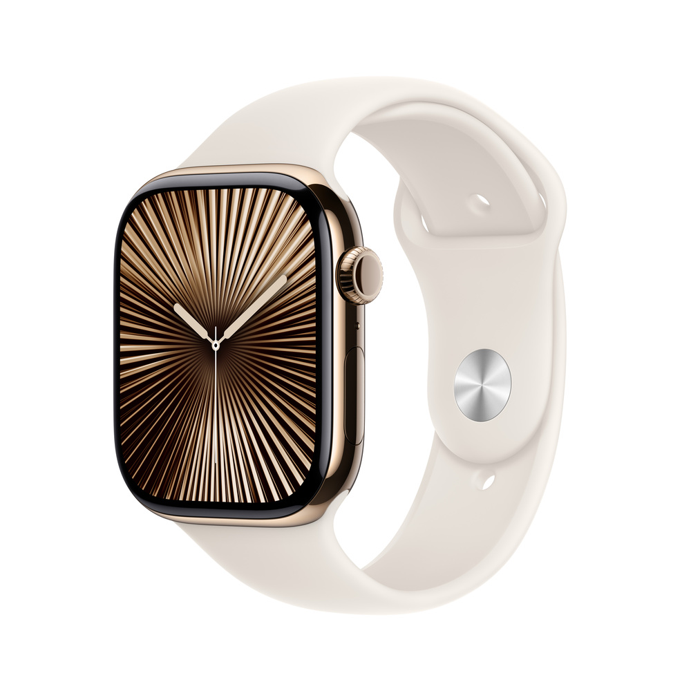 Apple Watch Series 10 GPS + Cellular 42mm Zlatý titán s hviezdne bielym športovým remienkom - M/L