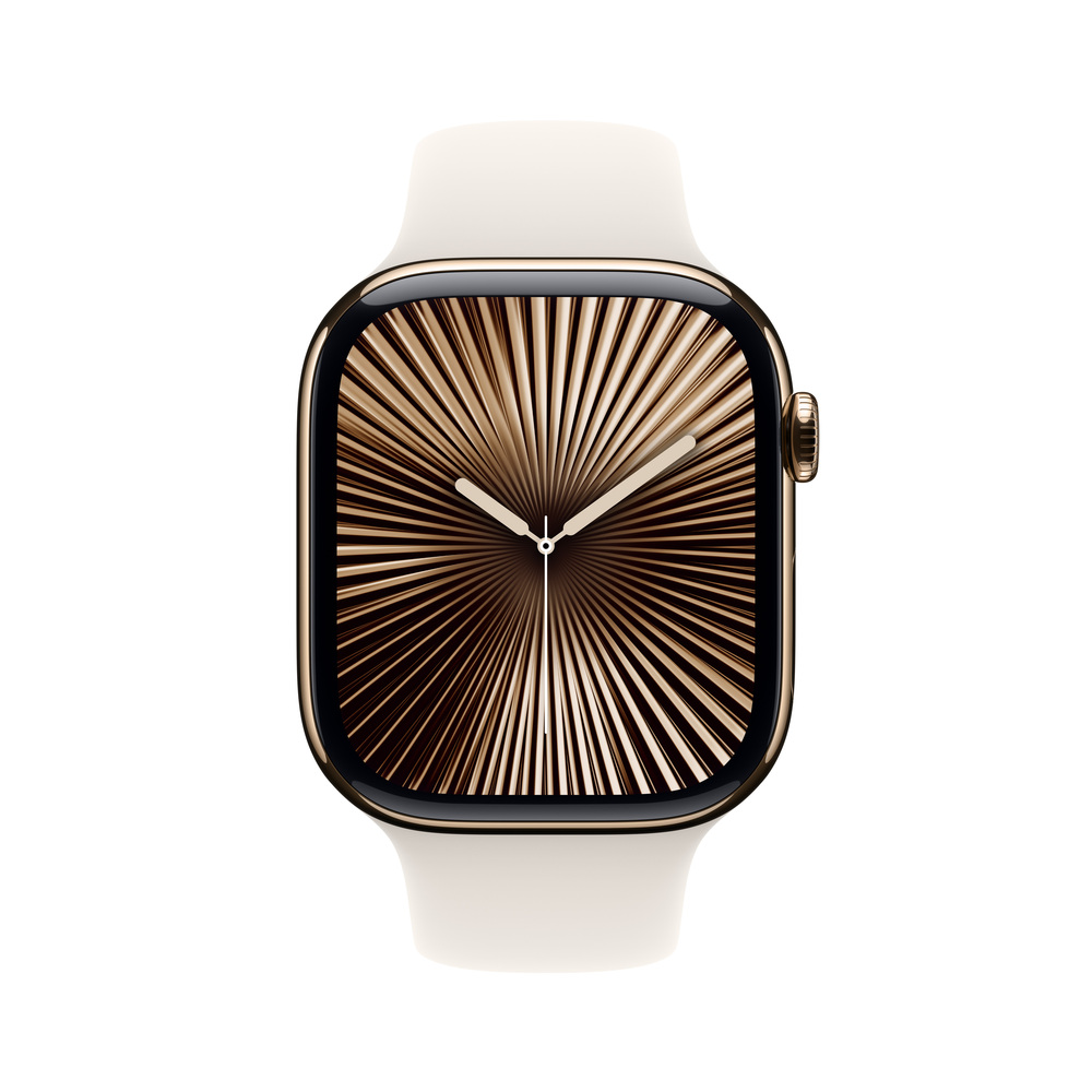 Apple Watch Series 10 GPS + Cellular 42mm Gold Titanium Case se Starlight Sport Band-M/L
