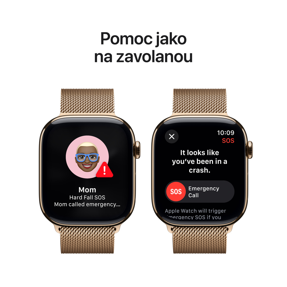 Apple Watch Series 10 GPS + Cellular 42mm Gold Titanium Case with Gold Milanese Loop