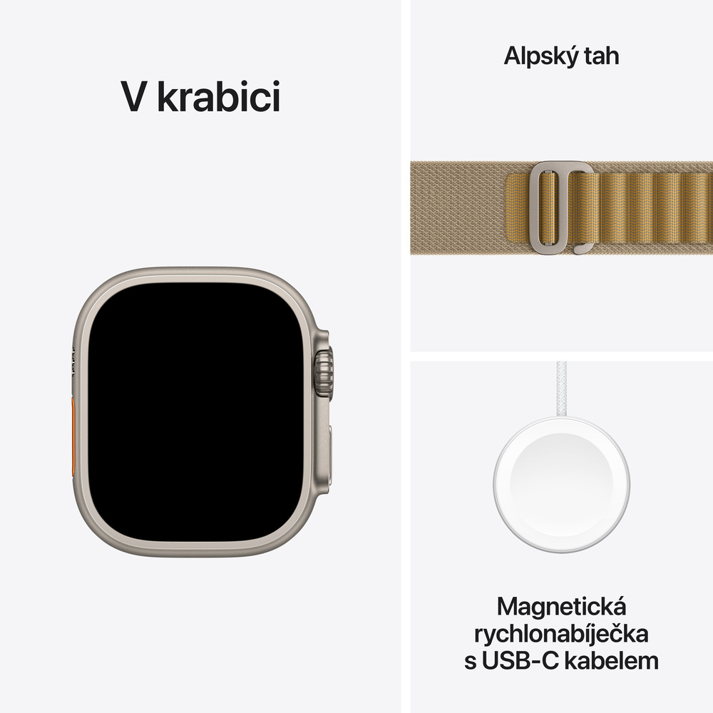 Apple Watch Ultra 2 GPS + Cellular 49mm Natural Titanium Case s Tan Alpine Loop-Small