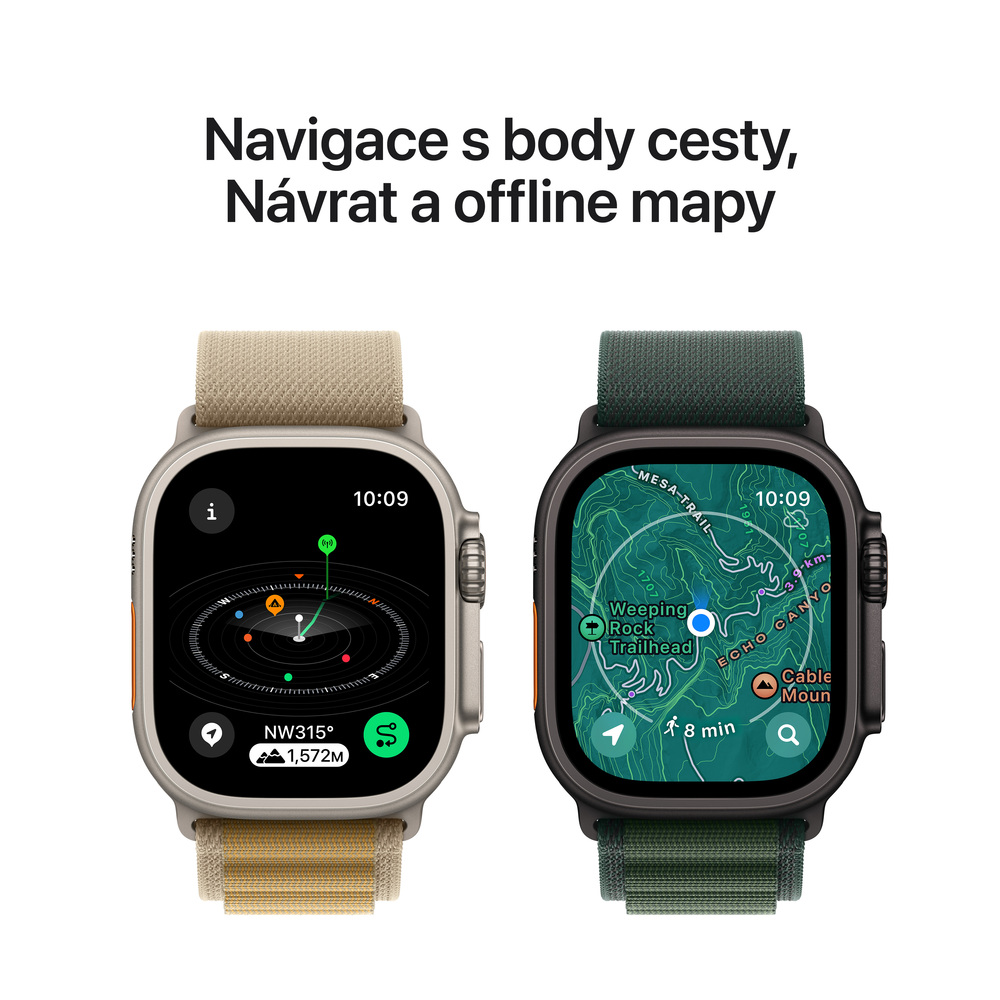 Apple Watch Ultra 2 GPS + Cellular 49mm Black Titanium Case with Dark Green Alpine Loop-Medium