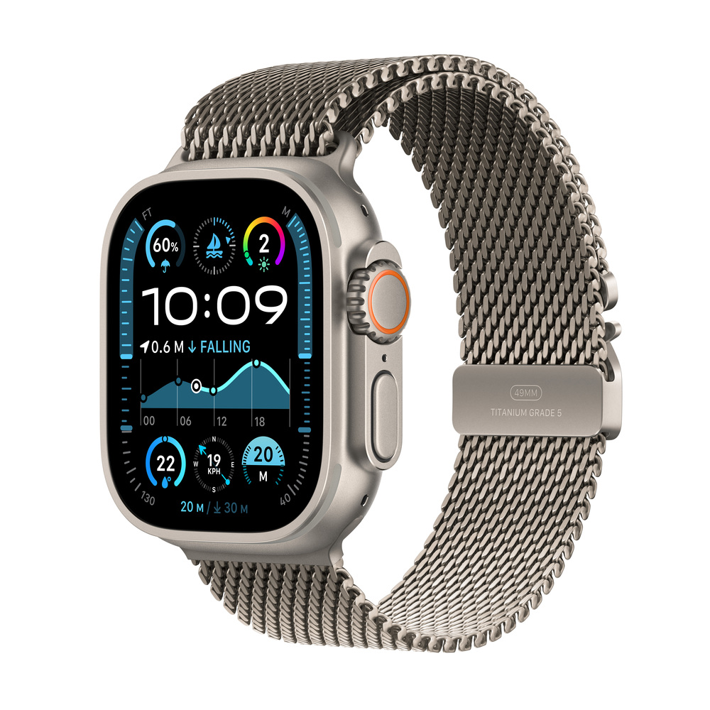 Apple Watch Ultra 2 GPS + Cellular 49mm Přírodní titan s přírodním titanovým milánským tahem - M