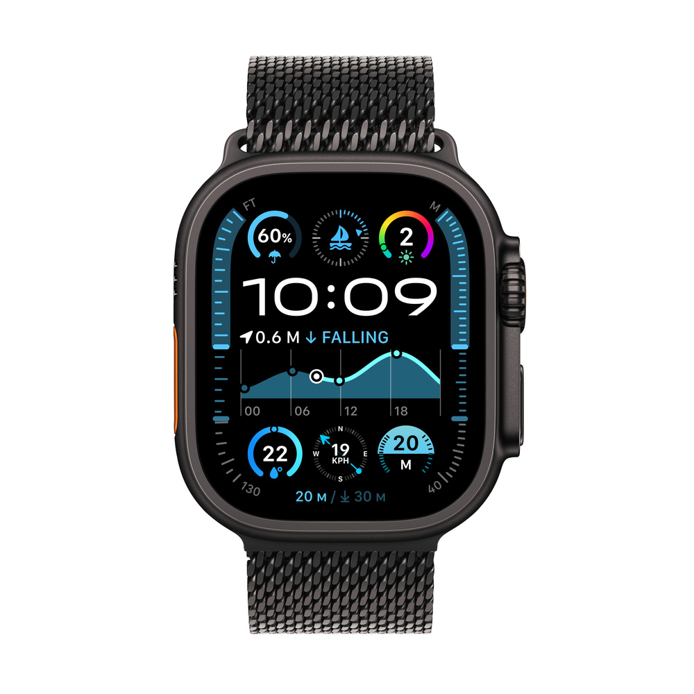 Apple Watch Ultra 2 GPS + Cellular 49mm Black Titanium Case with Black Titanium Milanese Loop-L
