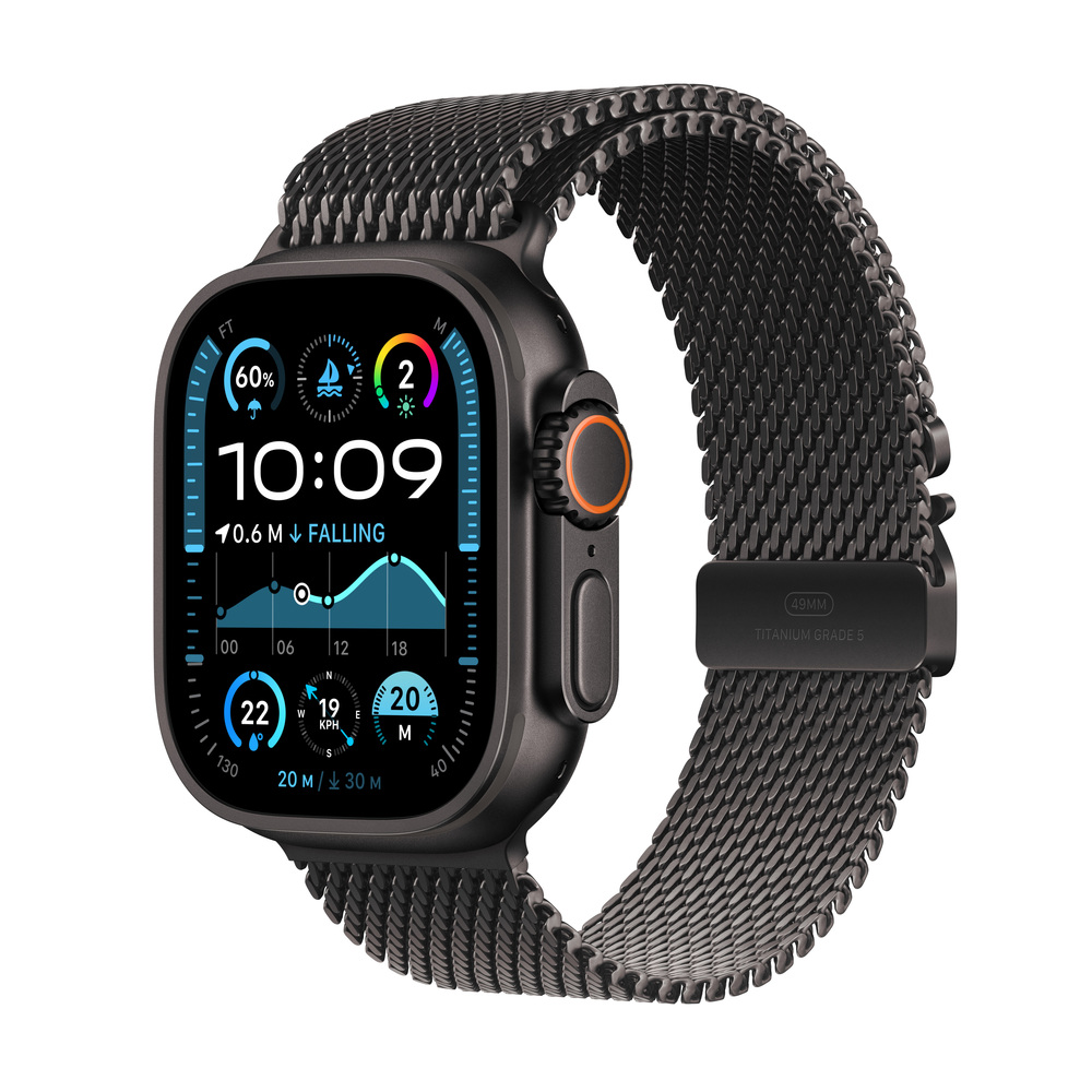 Apple Watch Ultra 2 GPS + Cellular 49mm Black Titanium Case with Black Titanium Milanese Loop-L