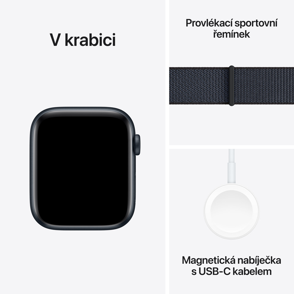 Apple Watch SE GPS 40mm Midnight Aluminium Case with Ink Sport Loop