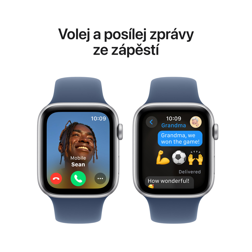 Apple Watch SE GPS 40mm Silver Aluminium Case with Denim Sport Band - S/M