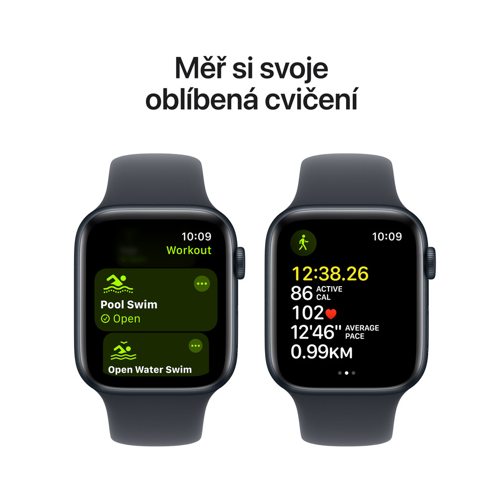 Apple Watch SE GPS 44mm Midnight Aluminium Case with Midnight Sport Band - S/M