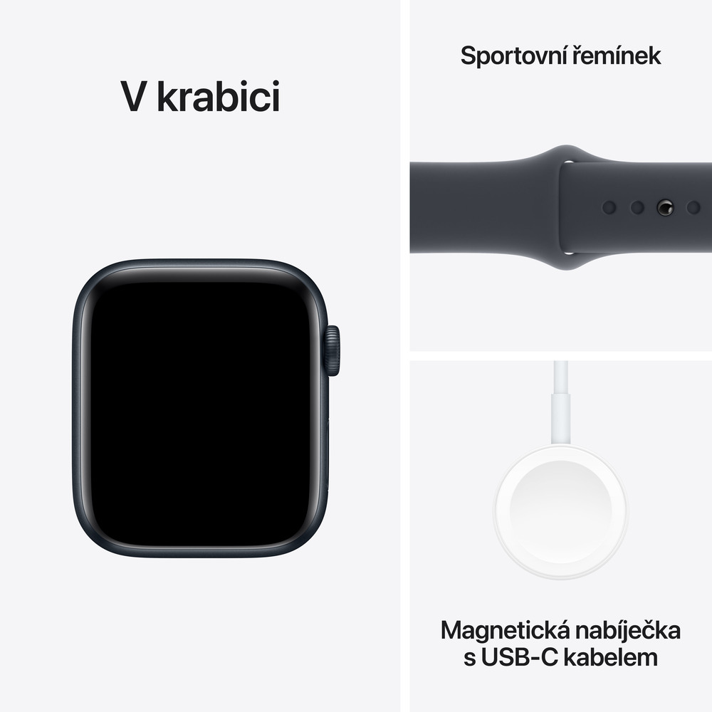 Apple Watch SE GPS 44mm Midnight Aluminium Case with Midnight Sport Band-M/L