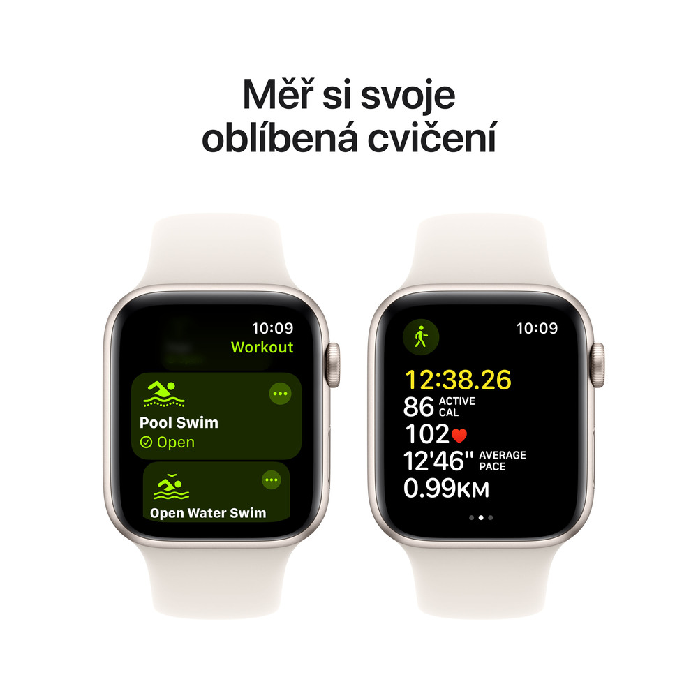 Apple Watch SE GPS + Cellular 40mm Starlight Aluminium Case with Starlight Sport Band-M/L