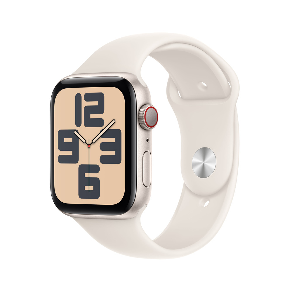 Apple Watch SE GPS + Cellular 44mm Starlight Aluminium Case with Starlight Sport Band-M/L
