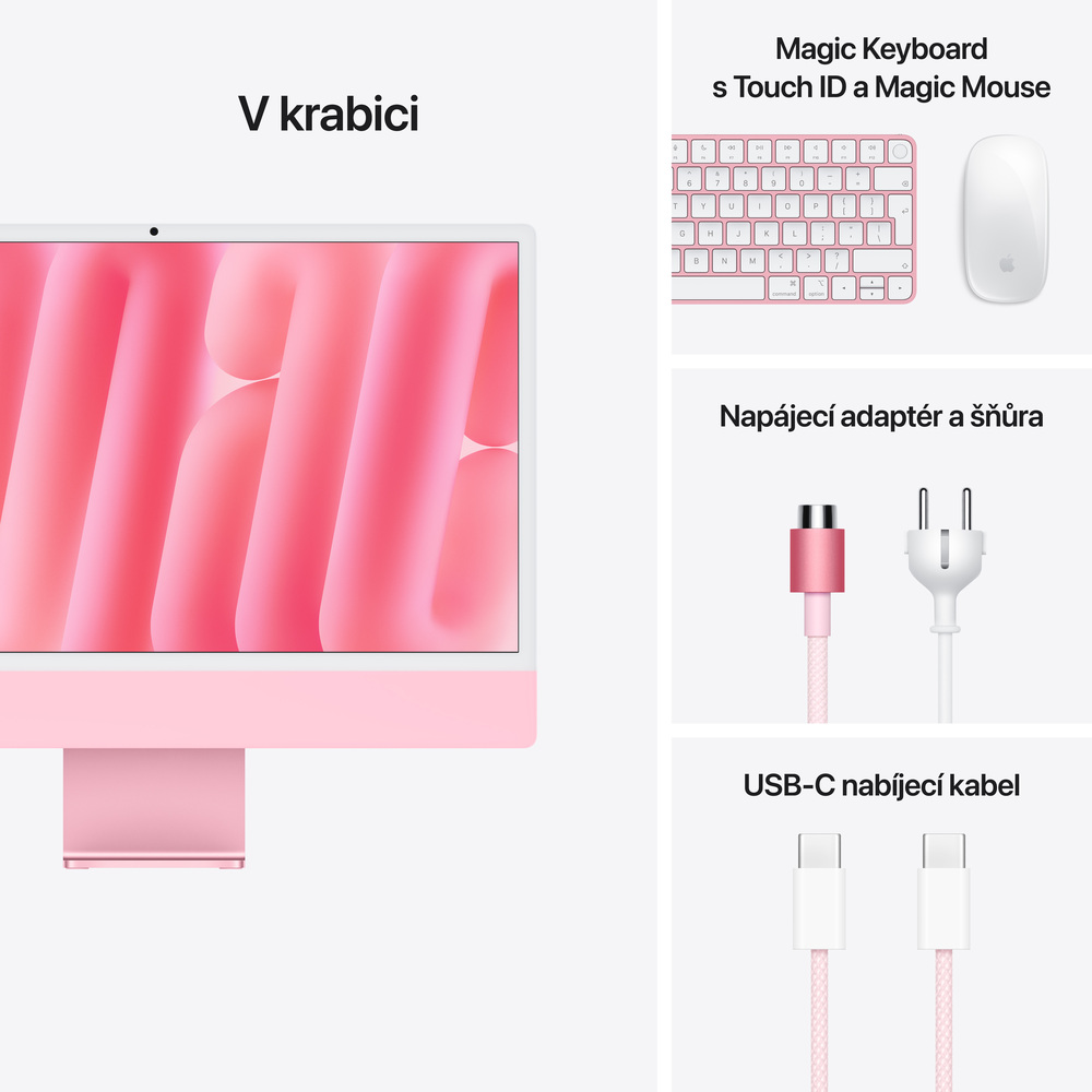 iMac 24" 4.5K Apple M4 10-core CPU 10-core GPU 16GB 256GB Růžový CZ