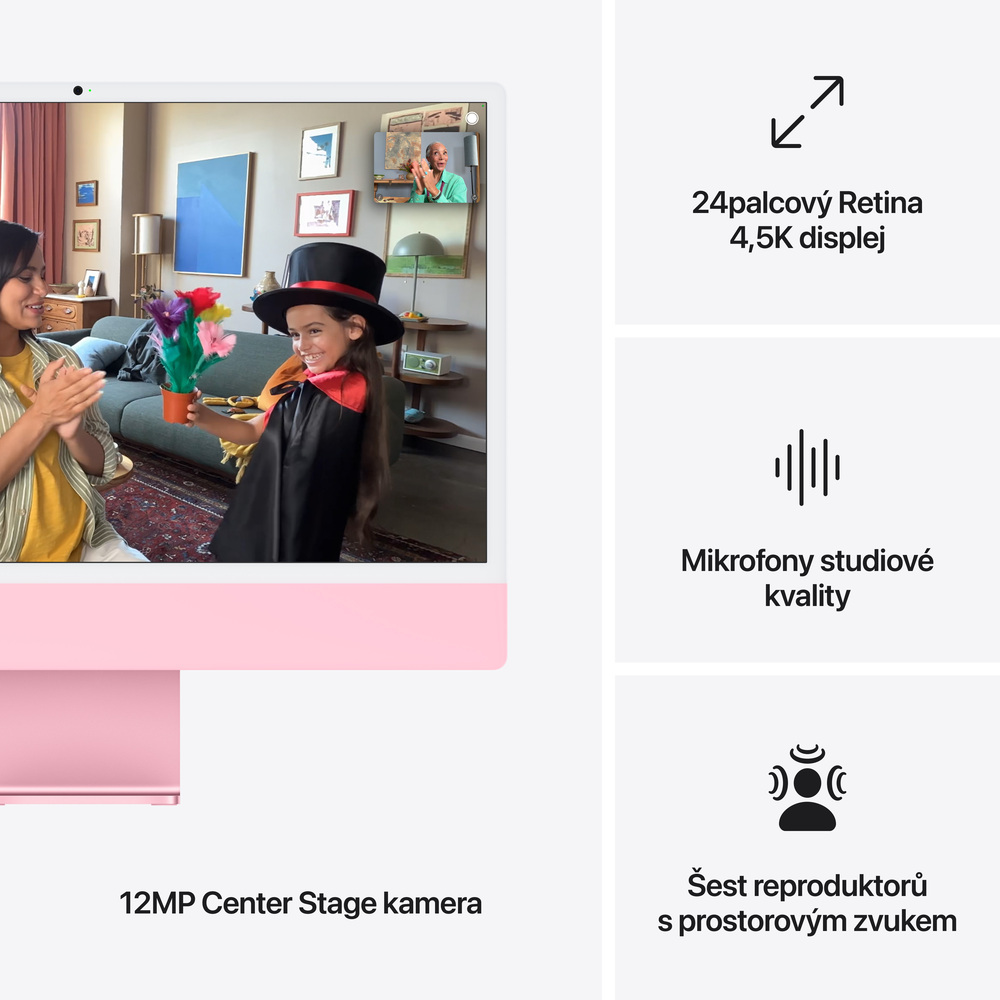 iMac 24" 4.5K Apple M4 10-core CPU 10-core GPU 16GB 512GB Růžový CZ