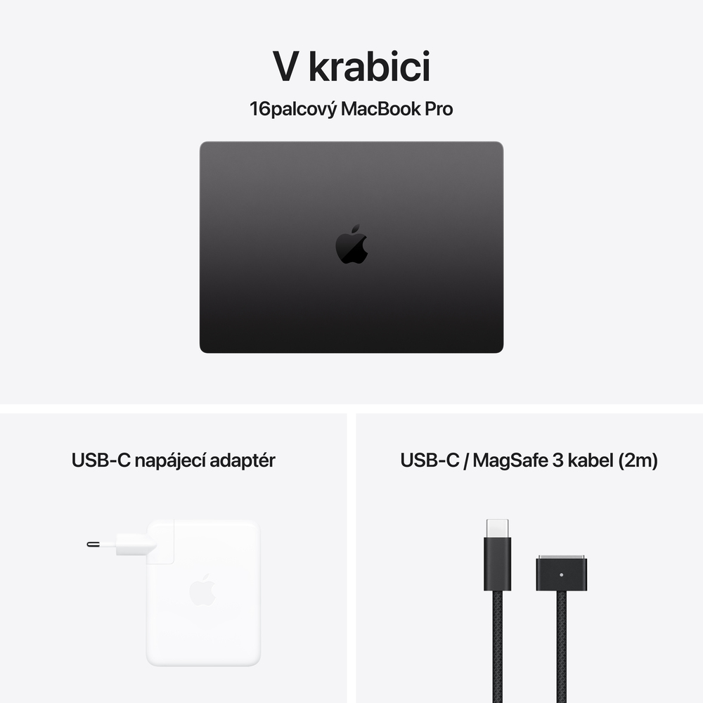 MacBook Pro 16" Apple M4 Max 16core CPU 40core GPU 48GB 1TB Vesmírně černý CZ