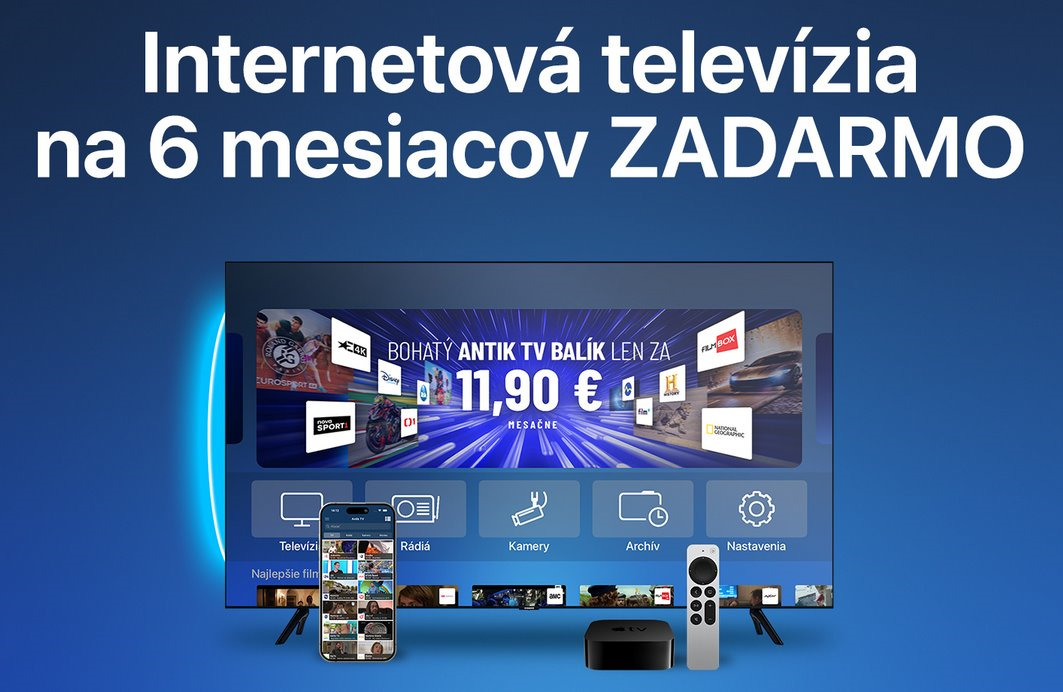 ANTIK TV NA 6 MESIACOV ZADARMO v hodnote 73,2 eur