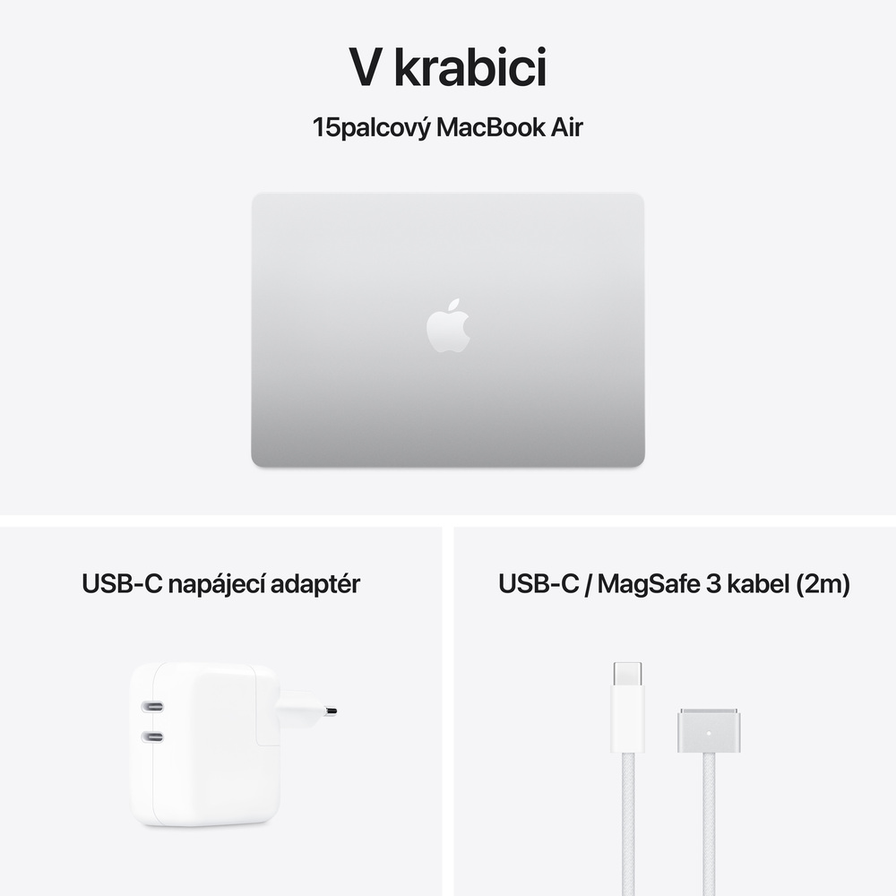 MacBook Air 15" Apple M4 10core CPU 10core GPU 24GB 512GB Stříbrný CZ