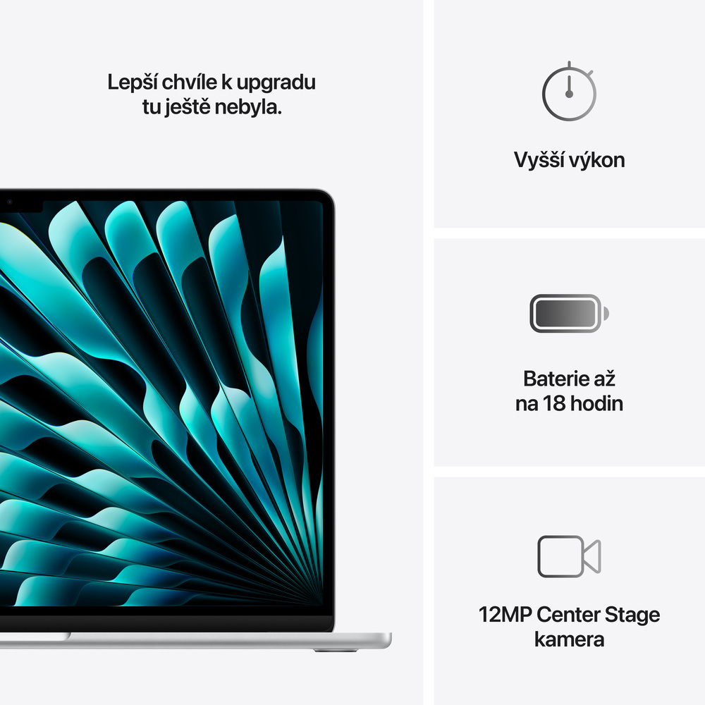 MacBook Air 15" Apple M4 10core CPU 10core GPU 24GB 512GB Stříbrný CZ
