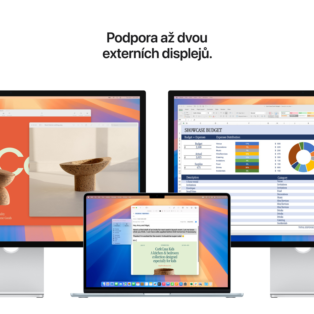 MacBook Air 15" Apple M4 10core CPU 10core GPU 24GB 512GB Hvězdně Bilý CZ