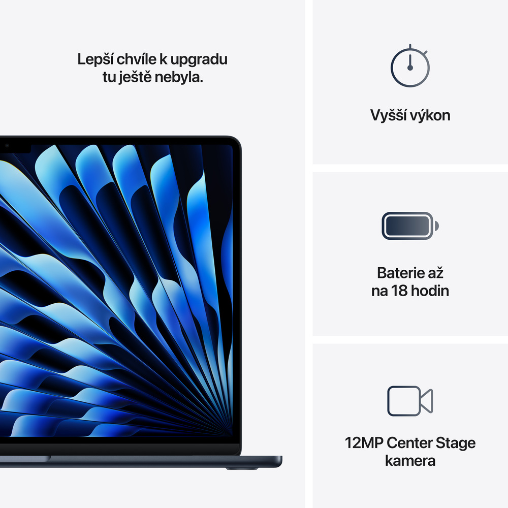 MacBook Air 15" Apple M4 10core CPU 10core GPU 16GB 256GB Temně inkoustový CZ