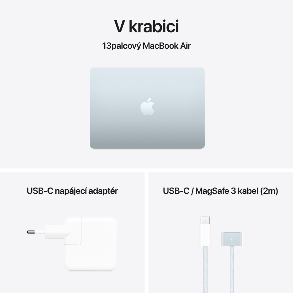 EDU MacBook Air 13" Apple M4 10core CPU 10core GPU 16GB 512GB Blankytně modrý CZ