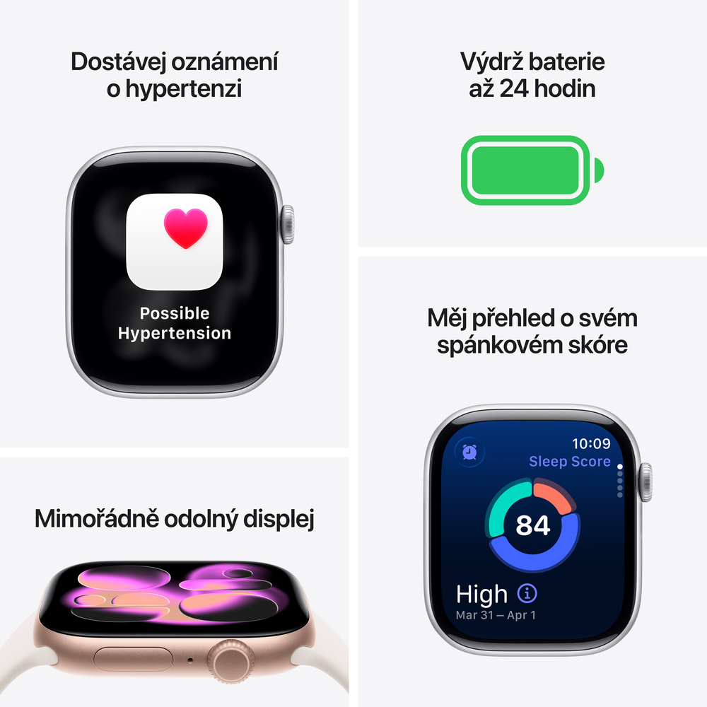 Apple Watch Series 11 GPS 42mm Vesmírně šedý hliník s černým sportovním řemínkem - M/L