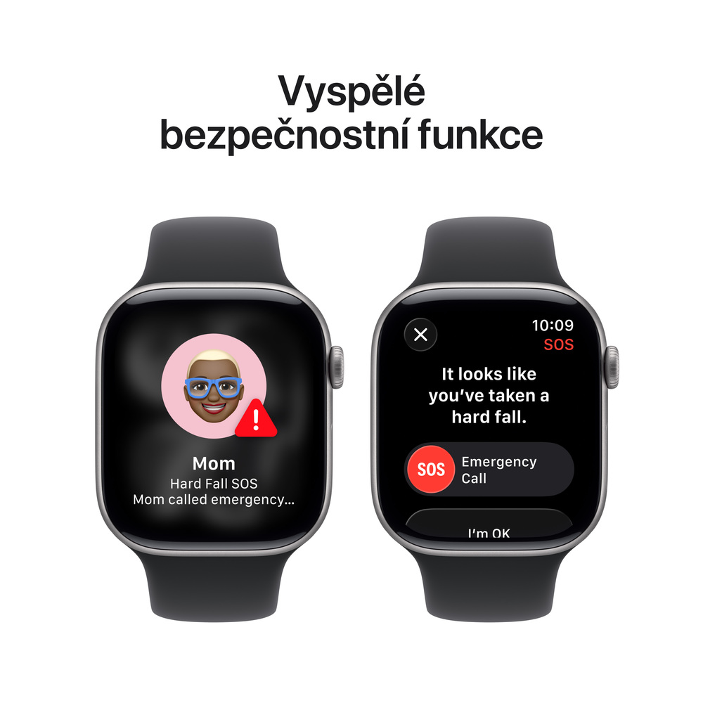 Apple Watch Series 11 GPS + Cellular 42mm Vesmírně šedý hliník s černým sportovním řemínkem - S/M