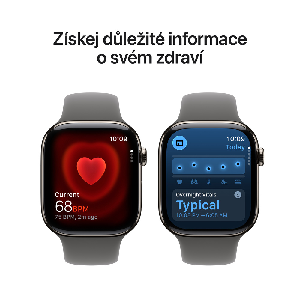 Apple Watch Series 11 GPS + Cellular 46mm Přírodní titan se skálově šedým sportovním řemínkem - S/M
