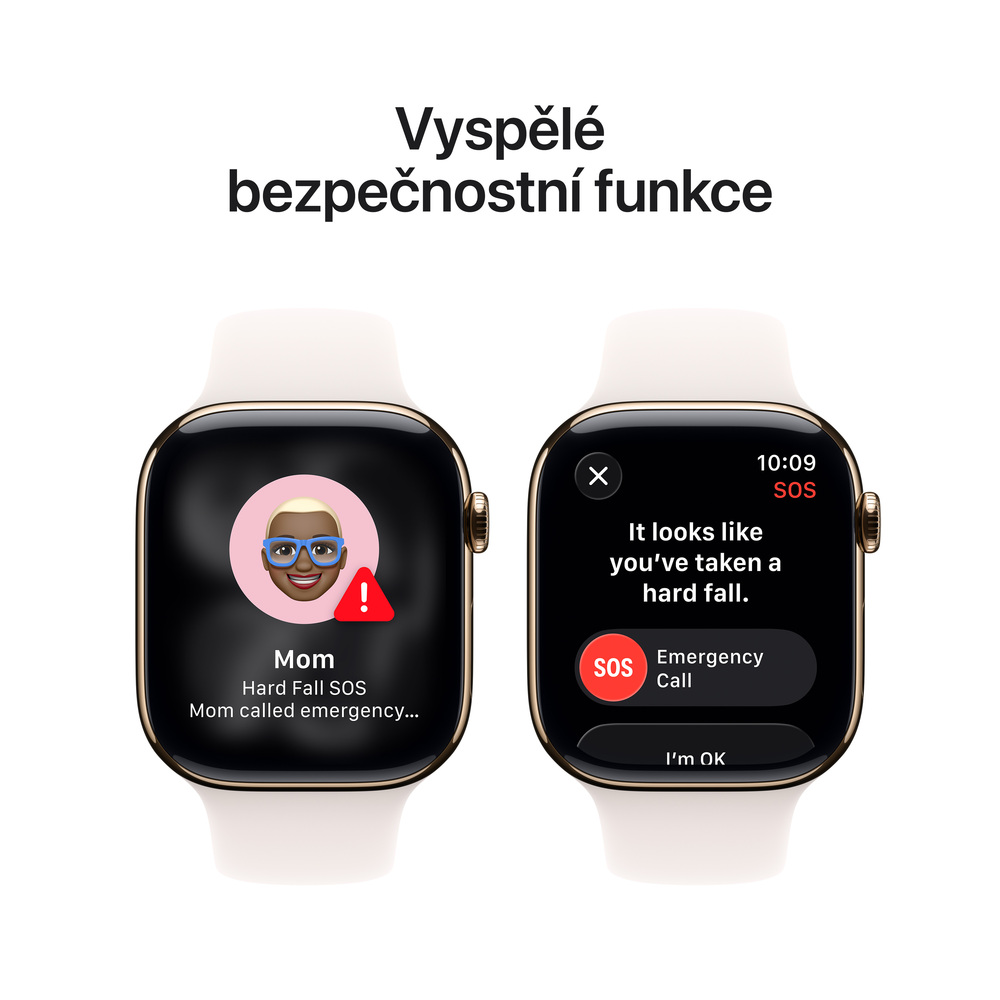 Apple Watch Series 11 GPS + Cellular 46mm Zlatý titan se světle ruměným sportovním řemínkem - S/M