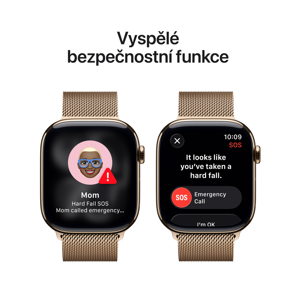 Apple Watch Series 11 GPS + Cellular 46mm Zlatý titan se zlatým milánským tahem - S/M