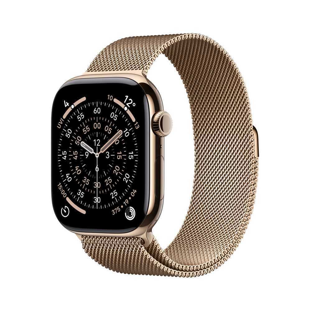 Apple Watch Series 11 GPS + Cellular 46mm Zlatý titan se zlatým milánským tahem - M/L