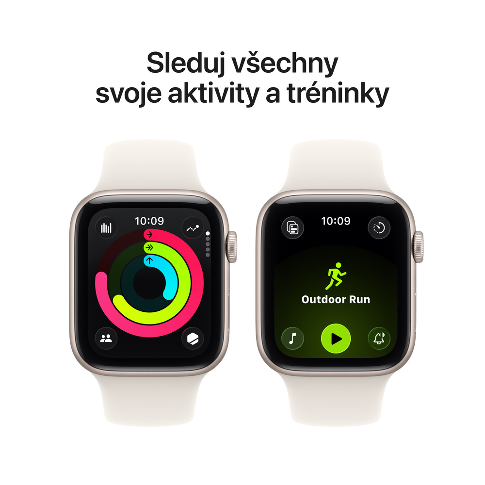 Apple Watch SE 3 GPS 40mm Hvězdně bílý hliník s hvězdně bílým sportovním řemínek - S/M