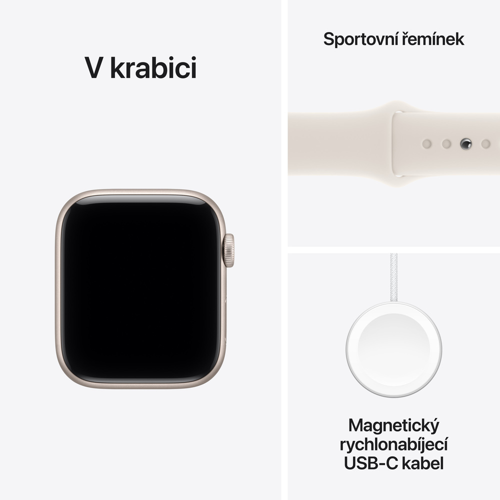 Apple Watch SE 3 GPS + Cellular 40mm Hvězdně bílý hliník s hvězdně bílým sportovním řemínkem - M/L