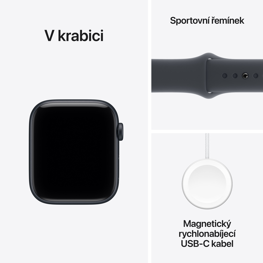 Apple Watch SE 3 GPS + Cellular 40mm Temně inkoustový hliník s temně inkoustovým sportovním řemínkem - M/L