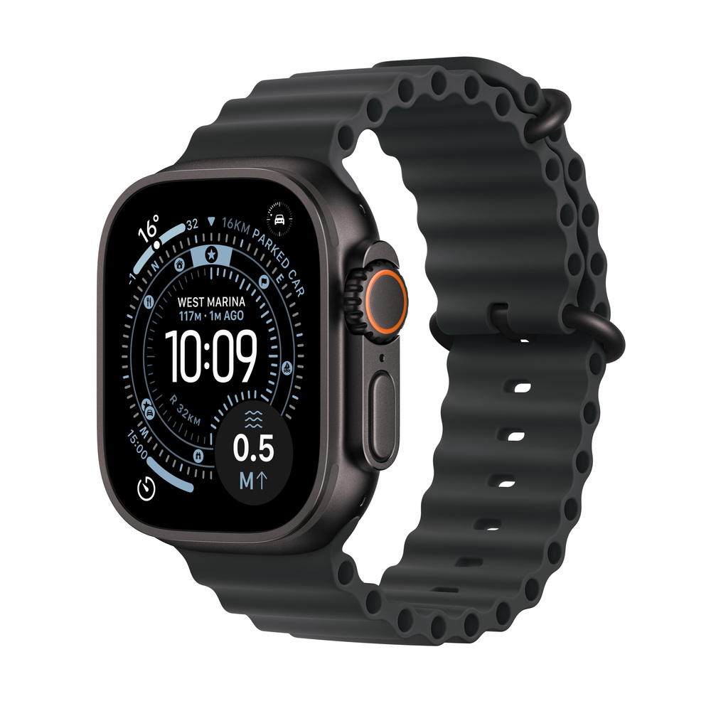 Apple Watch Ultra 3 GPS + Cellular 49mm Černý titan s černým oceánským řemínkem