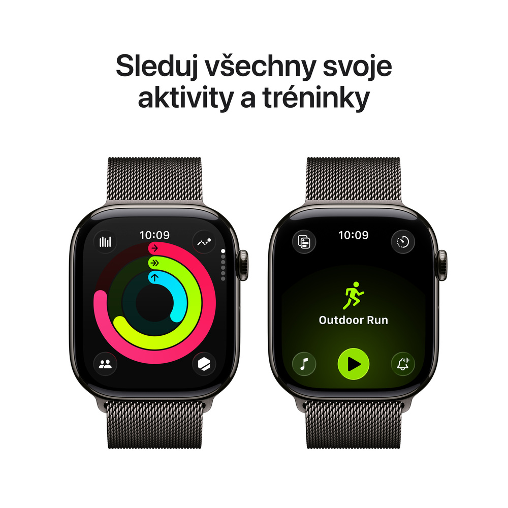 Apple Watch Series 11 GPS + Cellular 46mm Břidlicově šedý titan s břidlicově šedým milánským tahem - S/M *Rozbalený*