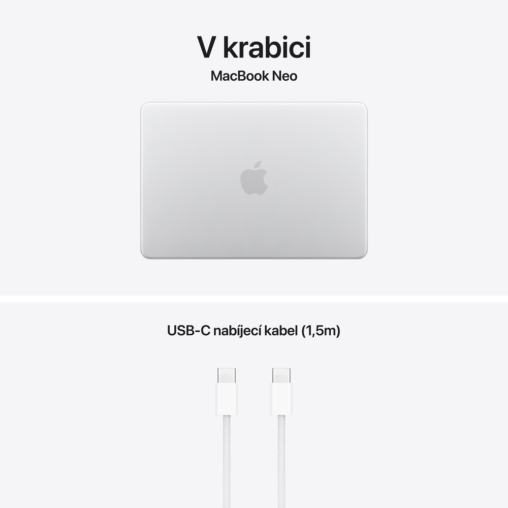 MacBook Neo Apple A18 Pro 6core CPU 5core GPU 8GB 256GB Stříbrný CZ