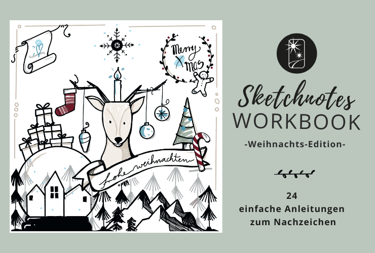 24 Einfache Zeichenanleitungen - Weihnachten mit Sketchotes
